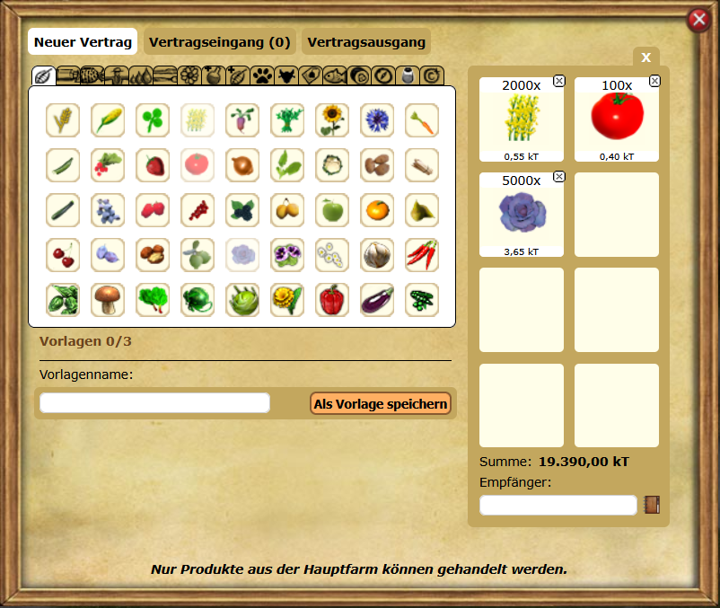 Popup zum Versenden von Verträgen, Auswahl der Produkte, Vorschau und Textfeld zur Eingabe des Adressaten